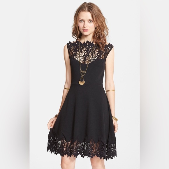 Free People 'Forget Me Not' Crochet Trim Fit & Flare Dress Size Small - Picture 6 of 16